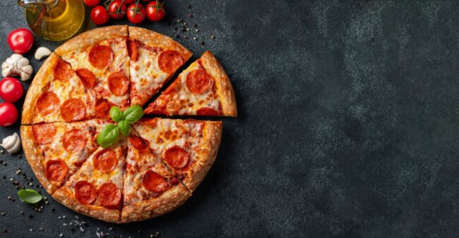 Pizza Photo of pepperon pizza illustrates blog: "Italian Cuisine:  5 Terms You Need to Know"