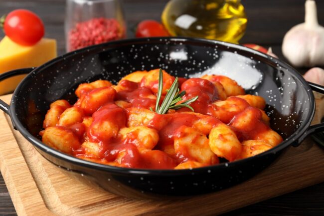 Photo of plate of gnocchi illustrates blog; "Who Invented Gnocchi?"