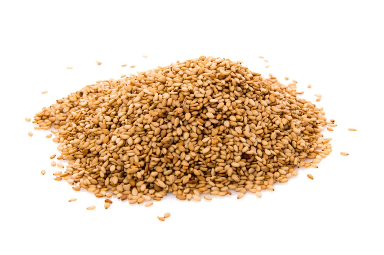 Photo of a pile of sesame seeds illustrates blog: "Where Do Sesame Seeds Come From?"