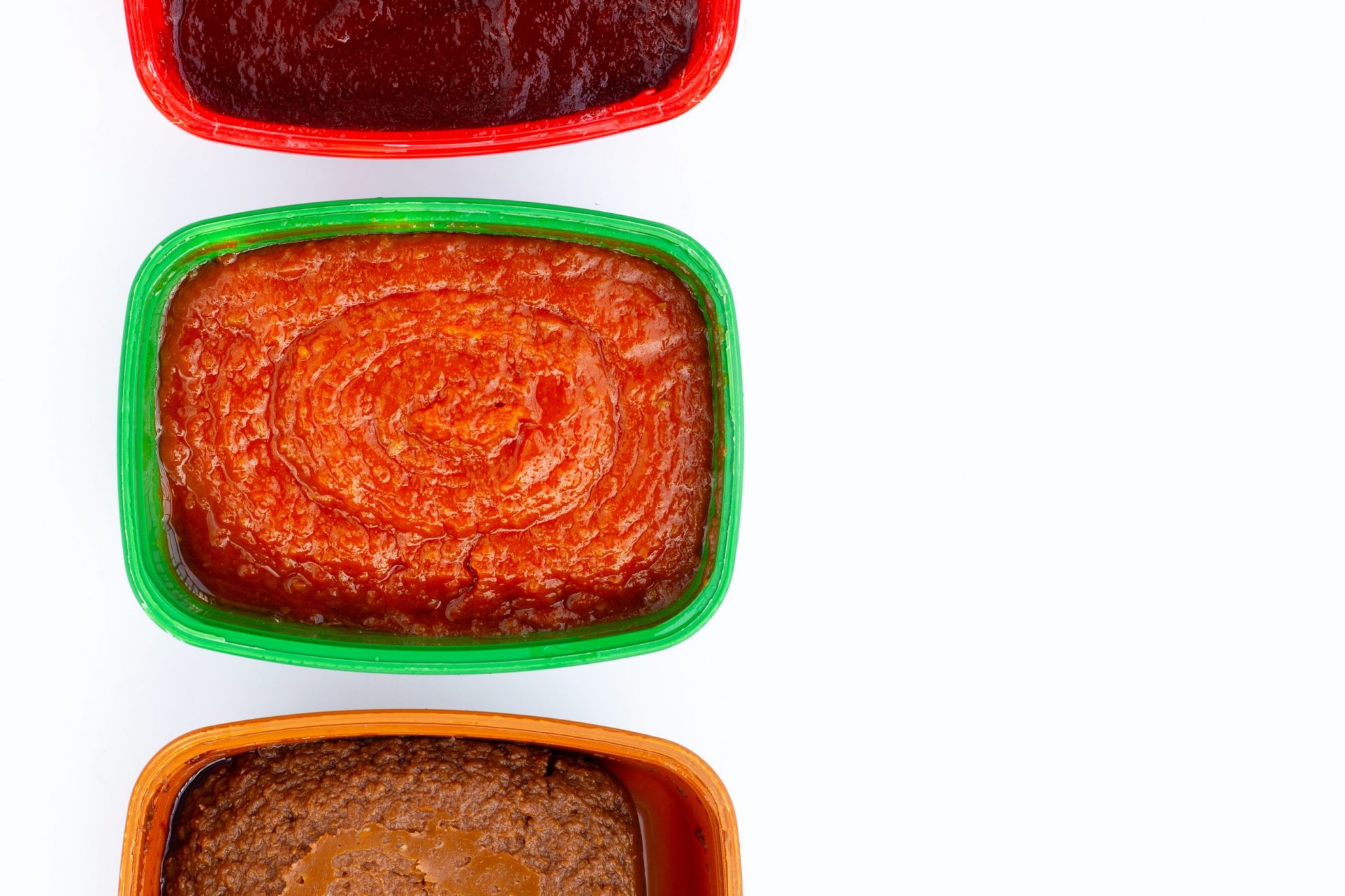 Containers with gochujang