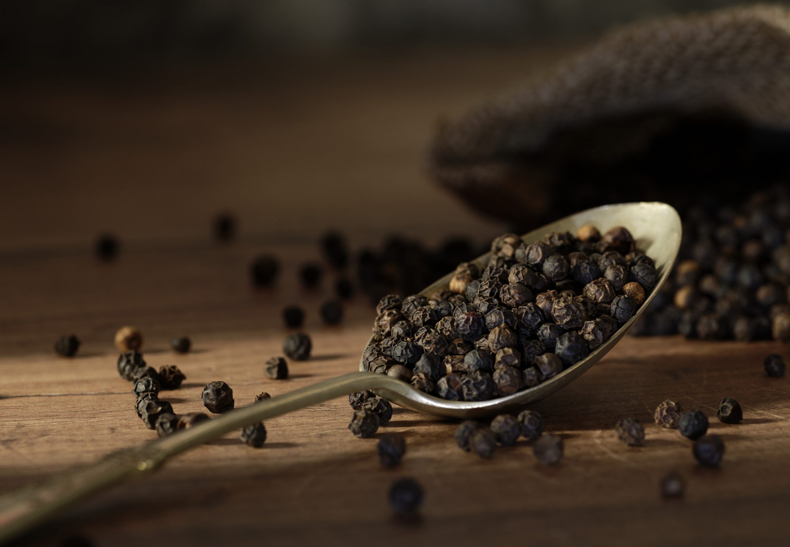Closeup of black pepper.