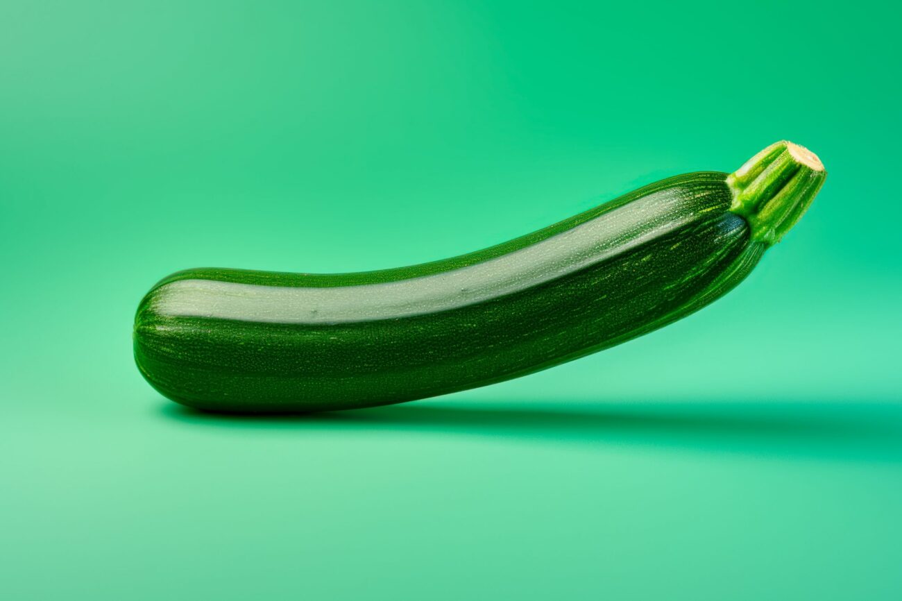 zucchini-vectonauta Zucchini against green background illustrates blog "Is Zucchini a Fruit?"