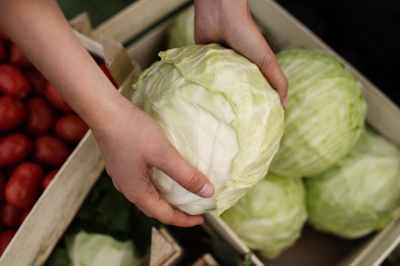 iceberg-lettuce2fp Man holding lettuce head illustrates blog "What Is a Wedge Salad?"