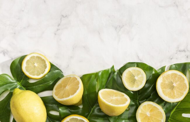 lemons-fp Lemons cut in halves illustrate blog "Are Limes Just Unripe Lemons?"