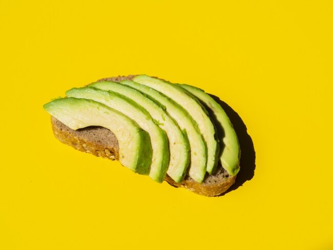 OLYMPUS DIGITAL CAMERA Closeup of slices of avocado illlustrates blog "Are Bananas Related to Avocados?"