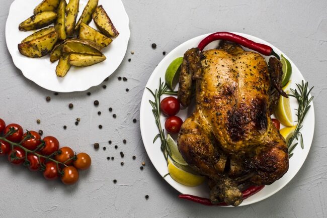 Chicken-dish-freepik Chicken French dish poulet rôti.