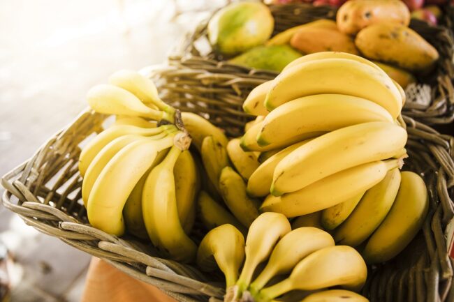 bananas-freepik Bananas in baskets illustrate blog "Do Bananas Have Seeds?"