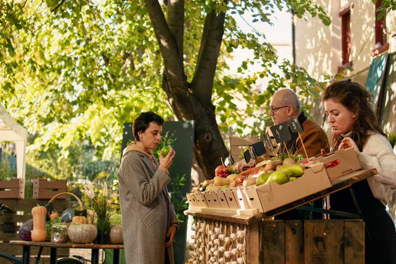 Fresh California-grown vegetables at a local farmers market