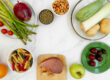 assorted prebiotic and probiotic vegetables for gut health