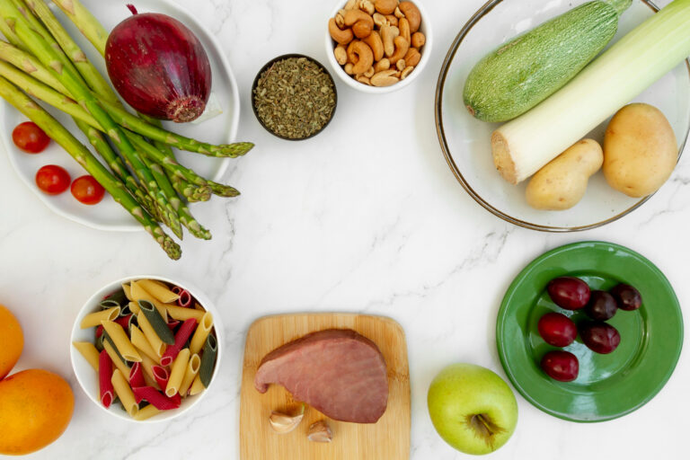 assorted prebiotic and probiotic vegetables for gut health