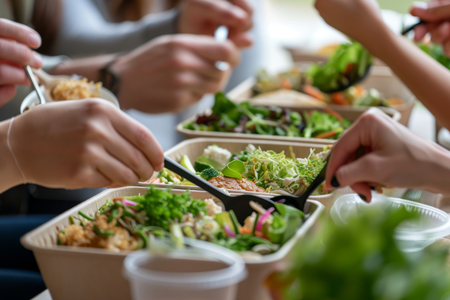 Corporate catering retention strategy with healthy workplace meals