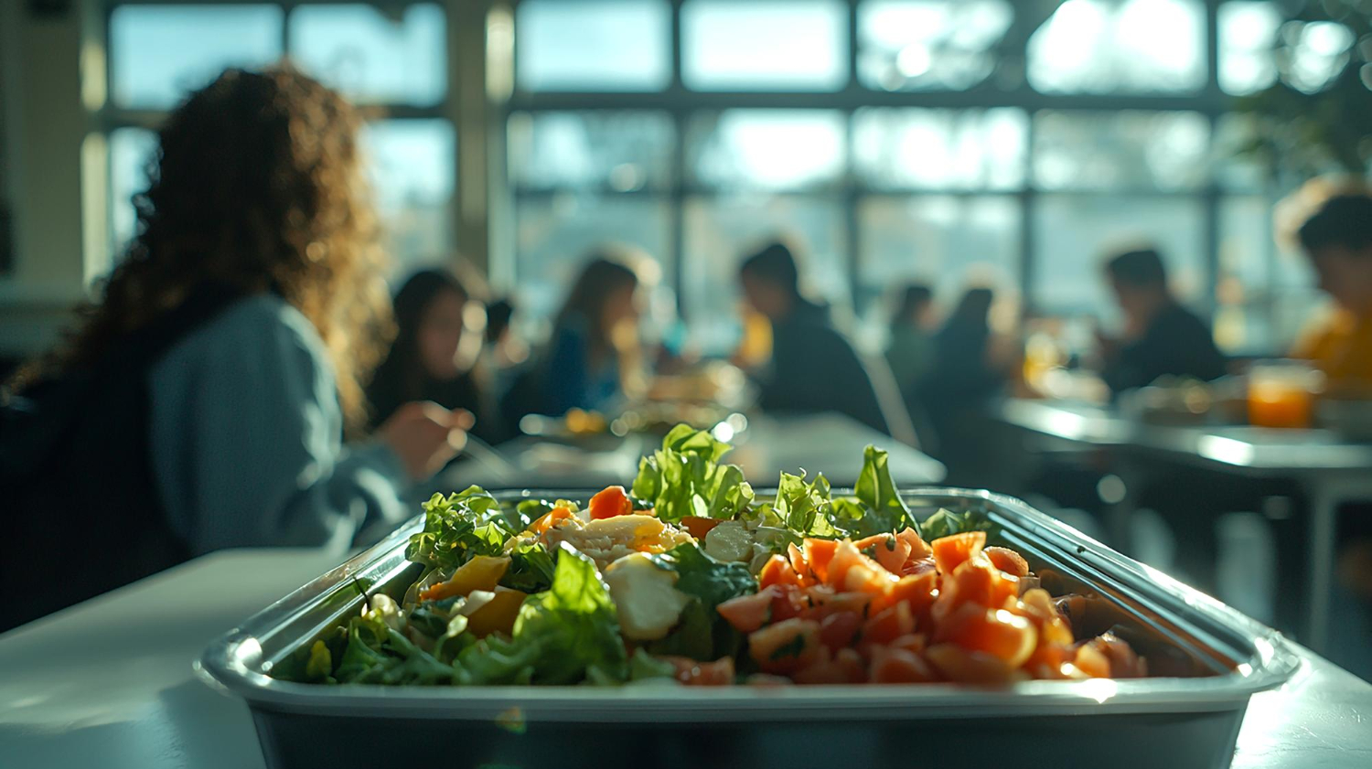 employees enjoying healthy food through workplace meal programs