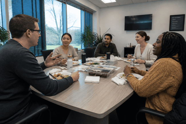 Corporate meal programs supporting team collaboration in the workplace