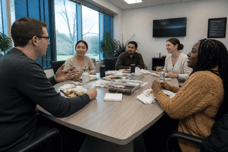 Corporate meal programs supporting team collaboration in the workplace