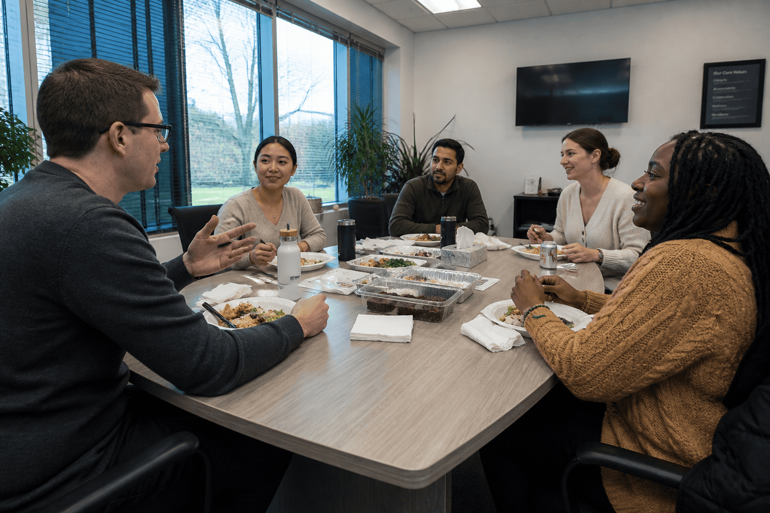 Corporate meal programs supporting team collaboration in the workplace