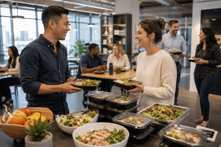 Businesses investing in employee nutrition through healthy workplace meals